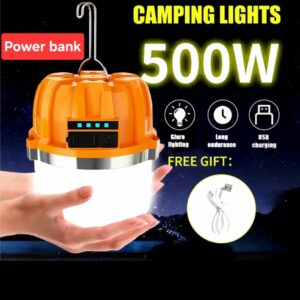 Lampe de camping 500W rechargeable / power bank